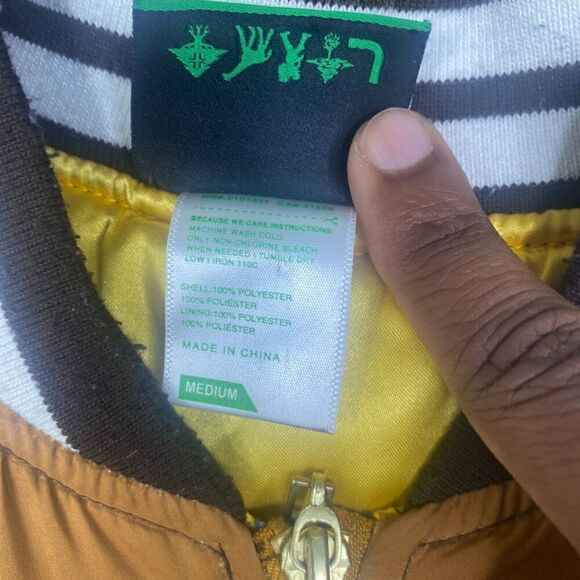 Lrg Lifted Research Group Bomber Jacket Mens M Varsity Windbreaker Ombre - Picture 6 of 13